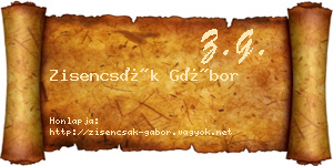 Zisencsák Gábor névjegykártya